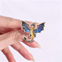 Ensemble de broches en émail souple créatures mythiques, dragon ailé multicolore, badge en métal émaillé pour veste, sac, chapeau