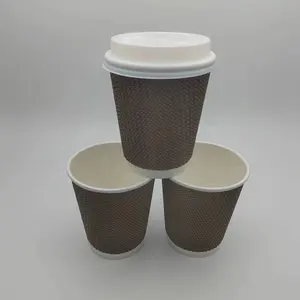 Copos de papel duplos em pó Copos de papel ecológicos de 8 onças para levar café
