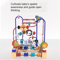 Baby Montessori Educatief Wiskunde Speelgoed Houten Mini Cirkels Kraal Draad Doolhof Achtbaan Telraam Puzzel Speelgoed