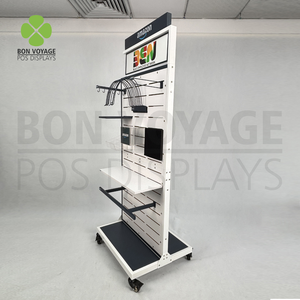 High Quality Metal Wood Plywood Double-sided groove Board Clothing and Accessory Rack Wall <strong>Display</strong> - Product Image 2