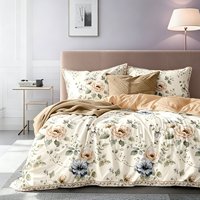 Parure de lit florale en microfibre douce avec housse de couette et taies d'oreiller assorties – Textile imprimé pour hôtels et foyers – Vente en gros de linge de lit