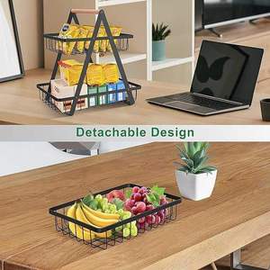 Cesta de Frutas Metálica Desmontable de Fácil Instalación, Organizador de Cocina, Cesta para Pan, Ideal para Camping - Product Image 4