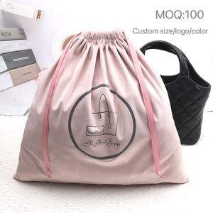 Pochette de rangement pour vernis à ongles en velours rose épais imprimé de logo personnalisé bijoux boucle d'oreille anneau collier bijoux vêtements chaussures sac - Product Image 1