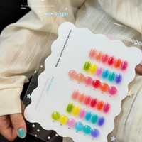 Kit de Couleurs Fluorescentes pour Nail Art : Gel Effet Lait, Verre, Pudding, Bonbon, Macaron, et Huile de Photothérapie – 12 Couleurs Vives