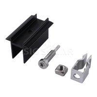 Clip de fixation rapide en aluminium noir de haute qualité pour panneau solaire photovoltaïque, pince intermédiaire pour montage sur toit