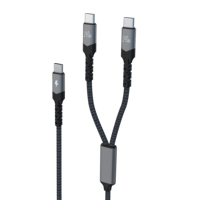 Kabel Data Tipe C pengisi daya cepat, kabel Data Tipe C ke USB ganda, USB c 2 in 1 140W untuk MacBook iPad iPhone 15