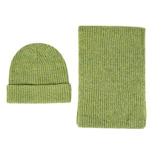Bonnet d'hiver en tricot chaud pour femmes Bonnet pour hommes par temps froid Bonnet et <span class=keywords><strong>gant</strong></span> de couleur unie Ensemble bonnet cache-cou Ensemble deux pièces - Product Image 6