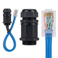 Conector de Red RJ45 para Exteriores Resistente a la Intemperie con Cable Pigtail de 20 cm, Puerto Ethernet IP68 para Gabinete, CCTV, AP Inalámbrico