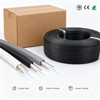 Kabel Drop FTTH Indoor Kustom UKCC GJXH OEM dengan Kemasan Cetak Warna untuk Distributor Serat Optik