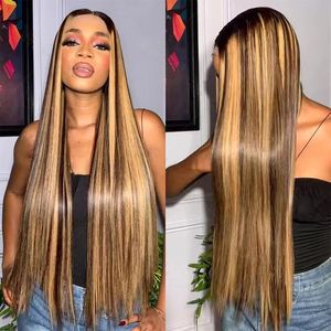 Perruque Lace Front Transparente en Cheveux Humains, avec Baby Hair, Perruque Lace Front HD Highlight, Perruques Lace Front Vierge Sans Colle Couleur Ombré <span class=keywords><strong>Blond</strong></span> - Product Image 4