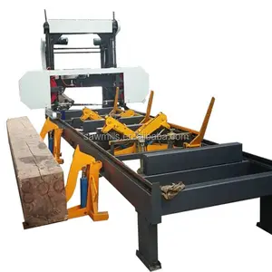 Saw mill portable sawmill mobile band sawmill with electrical saw head lifting and down