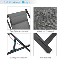 Chaise longue de plage pliable en aluminium moderne sans dossier