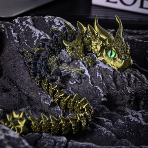 Dragon à double corne imprimé en 3D, best-seller, dragon à grandes cornes, dragon écaillé, créations animales exquises, échelle 1/12 - Product Image 4