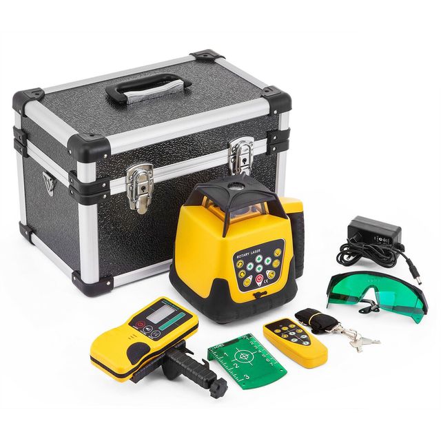TGS 40m Self-Leveling Red Laser Leveler 360 Rotary Construction Automatic 5 Beams 1mm Precision Industrial Grade DIY 635nm 2 AA