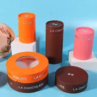 Boîte cylindrique ronde en carton personnalisée et colorée pour chocolat, avec fenêtre, pour tube de crème corporelle