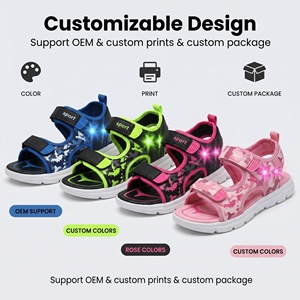 Sandales pour tout-petits garçons, motif étoile, LED clignotantes, chaussures décontractées, tige respirante, semelle légère en EVA, antidérapantes, sandales d'extérieur - Product Image 5