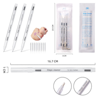 Crayon professionnel Non-toxique encre blanche sans danger double bande stylo de maquillage médical marqueur Permanent de la peau règle chirurgicale tatouage des sourcils