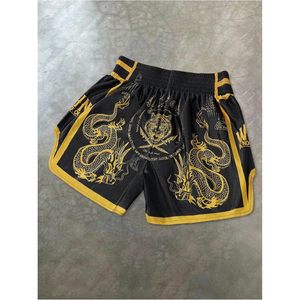 Shorts de Muay Thai pour homme FOXA, taille élastique, shorts de kickboxing pour la salle de sport, séchage rapide, coupe ample, impression par sublimation, 100% polyester - Product Image 2