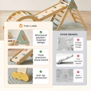 CZFIT Montessori Wooden Educational Rainbow Climbing <b>Frame</b> Indoor Playground Kids Activity Climber Ladder Swing Slide <b>Play</b> - Product Image 5