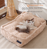 Lit pour animaux de compagnie en peluche orthopédique anti-anxiété, écologique, de luxe, en gros, avec sangle de coussin réglable pour chats et grands chiens