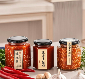 Glass <b>Jar</b> Sealed Food Grade Classic Rectangle Cover Empty 0.5-1L Party Lemon Paste Honey Chili <b>Jam</b> Storage Bottle - Product Image 5