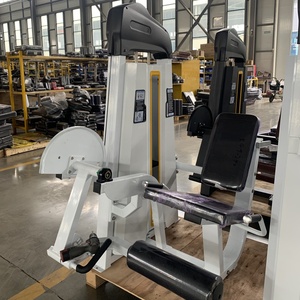 Machine d'<span class=keywords><strong>extension</strong></span> des jambes assise et de flexion des jambes allongées en acier, conçue avec précision, réglable, avec système de poulies fluide et pile de poids de 80 kg - Product Image 5