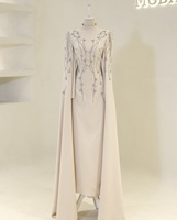 Robe de soirée élégante rouge pour l'Aïd 2026, tempérament perlé, broderie à la main, mode, fête, Ramadan, femmes musulmanes, belle robe de soirée