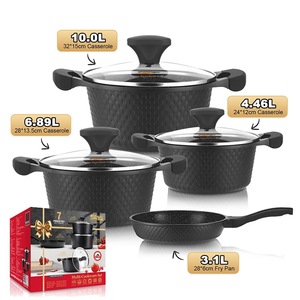 Juego de Utensilios de Cocina DSP Dansong de 7 Piezas, Antiadherentes, Olla, Sartén, 10L, 6.89L, 4.46L, 3.1L - Product Image 1