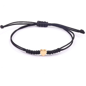 热卖简约心形情侣手链手工编织可调红绳手链男女通用 - Product Image 1