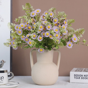 Bouquet de fleurs artificielles en soie Ruilisi, camomille, orange et jaune, pour la décoration de la maison et les mariages - Product Image 2