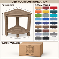 Tabouret et banc de douche pliables et empilables en HDPE imperméable avec étagère de rangement et repose-pieds pour usage extérieur