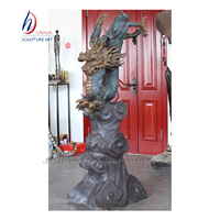 Statue de Dragon chinois en Bronze et métal, décoration de jardin moderne, 1 pièce