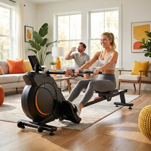 Vente directe usine : Rameur d'exercice commercial pour salle de sport avec écran LCD - Product Image 3