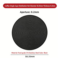 Disque filtrant en acier inoxydable 316 noir mat de 58,35 mm à couche unique pour expresso, anti-cannellement, micro-maille, pour barista