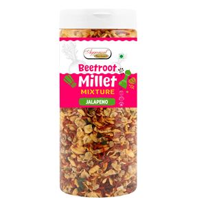 Mélange de millet au jalapeño et à la betterave, collation saine et croustillante, mélange de namkeen indien, riche en fibres, prêt à manger, collation nutritive - Product Image 1