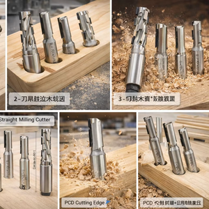 PCD Milling Cutter Quality Diamond Tipped Woodworking CNC Machinery Milling Cutter Melamine Board Plywood Sawing PCD <b>Router</b> Bit - Product Image 1