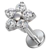 Boucles d'oreilles fines en titane zirconium ASTM-F136, motif floral, piercing de cartilage avec design lèvres, bijoux de corps