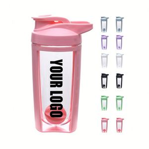 Bouteille shaker en plastique portable 500 ml (17 oz) avec logo personnalisé pour milkshake, protéines, gym, fitness, sport, cadeau - Product Image 1