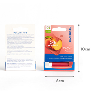 ลิปครีมบำรุงริมฝีปากสูตรชุ่มชื้นยาวนาน 4.8 กรัม กลิ่นพีช ช่วยให้ริมฝีปากดูสว่างขึ้น บำรุงริมฝีปากอย่างเป็นธรรมชาติ ลิปเซรั่มออยล์ ลิปบาล์ม - Product Image 3