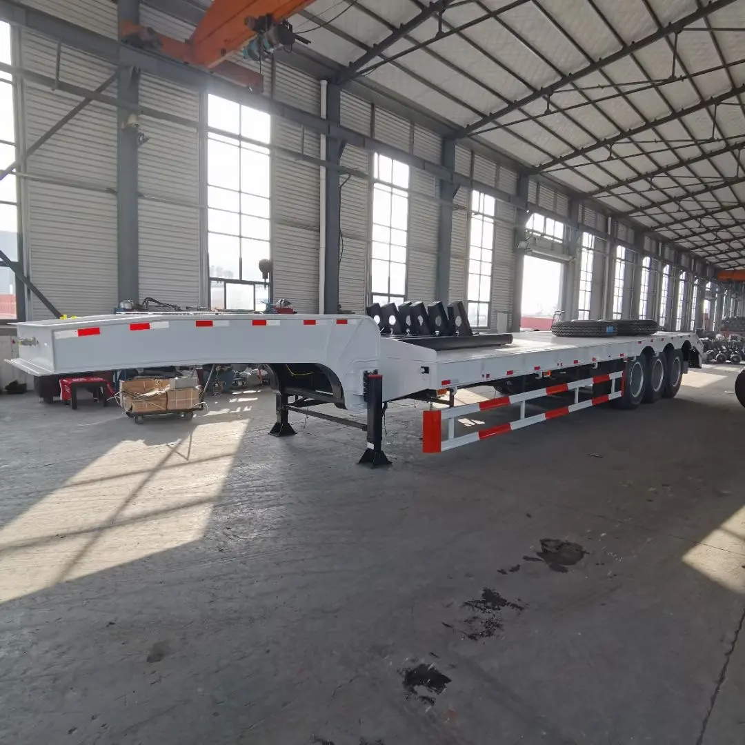 LUEN Industrie fahrzeug 3 Achsen 80 Tonnen ausziehbarer Tieflader Tieflader Sattelzug für Afrika