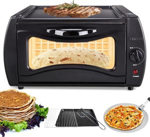 Household Mini Electric Oven Metal for Baking Pizza Pancakes Versatile <b>Toaster</b> Oven Featuring Adjustable Temperature - Product Image 1