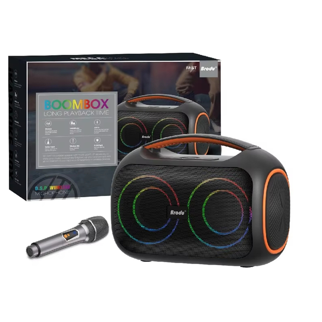 BTS-2439 Rechargeable Wireless Plastic FM Radio Portable Karaoke Box BT Speaker for Computer & Mobile Phone KTS