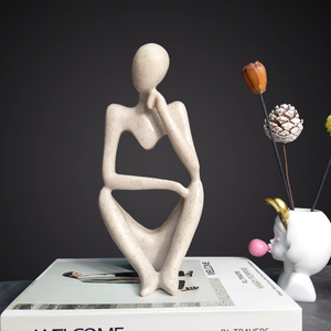 Nuevos productos de venta caliente, estatuas de pensador y esculturas de <span class=keywords><strong>hombre</strong></span> <span class=keywords><strong>pensante</strong></span>, modelo de artesanía de resina, figuritas coleccionables personalizadas - Product Image 4
