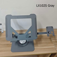Support d'ordinateur portable rotatif à 360 degrés avec support pour téléphone 180 °   Support de bureau inclinable et réglable en hauteur (35-138 mm) en acier et ABS pour la maison et le bureau