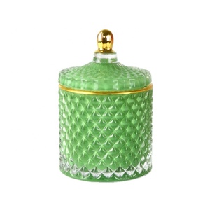 Contenant en vrac <span class=keywords><strong>de</strong></span> luxe style nordique, personnalisé, à large bouche et en <span class=keywords><strong>verre</strong></span>, texturé, pour bougie - Product Image 2