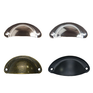 Poignées de tiroir Yuyao en forme de demi-ravioli, noires, en fer nickelé antique, pour meubles - Product Image 2