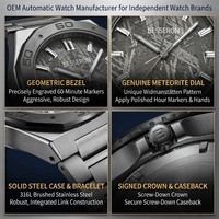 Fabrik-Meteoritenzifferblatt Edelstahlarmband 8215 Automatische Mechanische Selbstaufziehende Herren-Armbanduhr Private Label Uhr