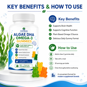 Gomitas de Aceite de Algas <span class=keywords><strong>Omega</strong></span>-<span class=keywords><strong>3</strong></span> OEM, Salud del Corazón, Cerebro <span class=keywords><strong>y</strong></span> Ojos, Sin GMO, Veganas, Aceite de Algas <span class=keywords><strong>Omega</strong></span>-<span class=keywords><strong>3</strong></span>, <span class=keywords><strong>DHA</strong></span>, <span class=keywords><strong>Omega</strong></span>-<span class=keywords><strong>3</strong></span> - Product Image 5