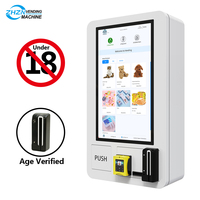 Máquina expendedora de cartas coleccionables (simples o en paquetes) con ranura dispensadora, compatible con pago sin efectivo y pago con billetes.