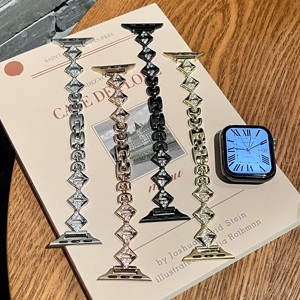 Di lusso in acciaio inox regolabile triangolo quadrato braccialetto di diamanti gioielli orologio di ricambio per <span class=keywords><strong>Apple</strong></span> <span class=keywords><strong>wach</strong></span> serie - Product Image 1